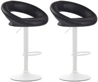 2er Set Barhocker Olinda Kunstleder Schwarz Wei&szlig;