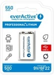 Rechargeable Battery Everactive 6f22/9v Li-ion 550 Mah With Usb Type C