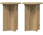 Vidaxl Plant Stand 2 Pcs Artisan Oak &Oslash;29.5 X 40 Cm Engineered Wood
