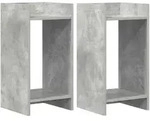 Vidaxl Plant Stand 2 Pcs Concrete Grey 30 X 30 X 60 Cm Engineered Wood