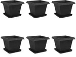 Blument&ouml;pfe 6 Stk. Schwarz Kunststoff Vidaxl