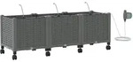 Vidaxl Garden Planter With Irrigation&wheels 3 Pcs Light Grey Pp