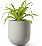 Keramik Blumentopf 15cm Mit Ablaufloch & Untersetzer F&uuml;r Zimmerpflanzen Grau