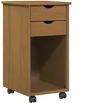 Rollschrank 34 X 39 X 65,5 Cm Massives Kiefernholz Honigbraun Vidaxl