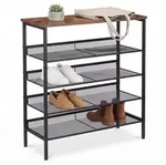 Relaxdays Schuhregal Industrial, 5 Ebenen, Hbt 81 X 75 X 30 Cm, Schuhst&auml;nder, Ablage
