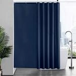 Duschvorhang Textil &Uuml;berl&auml;nge 200x200cm Dunkelblau Anti-schimmel Waschbar Mit 12