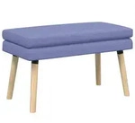 Doppellagige Bank Jeans Blau 80 X 40 X 47 Cm Stoff Vidaxl