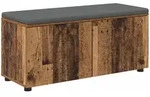 Vidaxl Hall Bench Old Wood 100 X 38 X 46 Cm Engineered Wood And Fabric