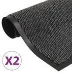 Vidaxl Dust Control Mats 2 Pcs Rectangular Tufted 80x120 Cm Anthracite...