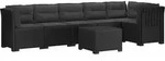 6-sitzer Garten Sofa Mit Kissen Rattan Look Pp Anthrazit Vidaxl