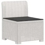 1-sitzer Garten-sofa Mit Kissen Rattan-look Pp Wei&szlig; Vidaxl