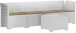 4-sitzer Gartensofa Mit Kissen Rattan Look Pp Wei&szlig; Vidaxl