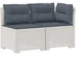 2-sitzer Garten-sofa Mit Kissen Rattan-look 2-sitzer Pp Wei&szlig; Vidaxl
