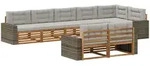 Outdoor-sofagarnitur 8 Stk. Natur Und Hellgrau Vidaxl