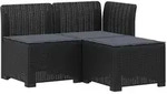 3-sitzer Garten Sofa Mit Kissen Rattan-look 3-sitzer Pp Vidaxl