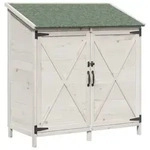 Vidaxl Garden Shed White 106 X 56 X 113.5 Cm Solid Fir Wood