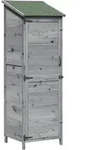 Vidaxl Garden Shed With Roof Grey 59.5 X 56 X 176.5 Cm Solid Fir Wood