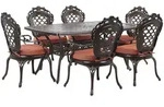 Set Gartenm&ouml;bel Tisch 6 St&uuml;hle Dunkelbraun Aluminium Elegante Retro-optik