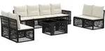 Gartensofa-set 9 Stk. Schwarz Und Cremewei&szlig; Poly-rattan Vidaxl