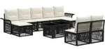 Gartensofa-set 10 Stk. Schwarz Und Cremewei&szlig; Poly-rattan Vidaxl