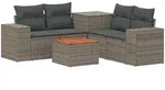 Sofa Set 6 Stk. Grau Und Dunkelgrau Polyrattan Und Stahl Vidaxl