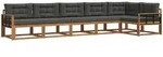 Outdoor-sofagarnitur 6 Stk. Natur Und Anthrazit Vidaxl
