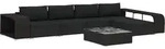 8-tlg. Garten-lounge-set Mit Auflagen Poly Rattan Schwarz Vidaxl