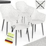 Tillvex&reg; Gartenstuhl 4er Set Wetterfest Mit Armlehne Wei&szlig; Outdoor St&uuml;hle Bis