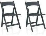 Gartenstuhl / Klappstuhl Travano 1 (2er Pack / 2 St&uuml;hle) Kunststoff Grau Hjh Living