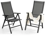 Avestar 2er-set Alu-textilene-outdoor-faltst&uuml;hle, Schwarz