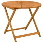 Vidaxl Folding Garden Table Natural &Oslash;90 X 75 Cm Solid Acacia Wood
