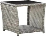 Couchtisch Grau 45x45x40 Cm Poly Rattan Und Glas Vidaxl