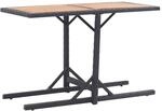 Gartentisch Schwarz Massivholz Akazie Und Poly Rattan Vidaxl