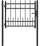 Vidaxl Fence Gate Horst 100 X 75 Cm Metal Black Lockable