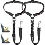 Slowton Hundesicherheitsgurt Auto 2-in-1 Kopfst&uuml;tzen-r&uuml;ckhalte 2er Set Schwarzes