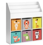 Vicco - Kinderregal Luigi, Wei&szlig;, 107.2 X 114.2 Cm Mit 6 Faltboxen Opt.1