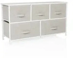 Kommode Foldar 100x30x55cm 5 F&auml;cher Grau Hjh Living