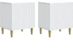 Vidaxl Bedside Cabinet 2 Pcs White 43 X 34.5 X 50 Cm Engineered Wood