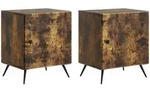 Vidaxl Bedside Cabinet 2 Pcs Smoked Oak 43 X 34.5 X 50 Cm