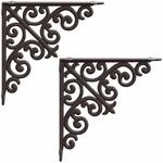 Wandregalhalterungen 2 Stk. Antikbraun 24 X 24 X 3,5 Cm Stahl Vidaxl