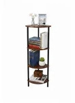 Relaxdays Eckregal, Hbt: 125 X 44,5 X 31,5 Cm, 4 Ablagen, Standregal Wohnzimmer, Mdf,