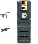 4rain Slim Wood Decor Regentonne Wandtank Komplett-set 350 Liter Graphite Grey...