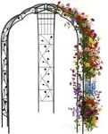 Relaxdays Rosenpavillon, Metall, Hxbxt: 250 X 178 X 178 Cm, Rosenbogen Garten,