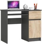 Pc-schreibtisch Akord Piksel Rechts In Der Farbe Graphitgrau Schublade Front