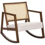 Schaukelsessel Leidy Holz Braun / Hellbeige