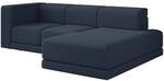 Selsey Novals - Ecksofa L-form, 4-sitzer, Rechts, Chenille Dunkelblau, 278 Cm