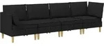 Modular Sofa Set Mit Stauraum 4 Stk. Schwarz Stoff Vidaxl