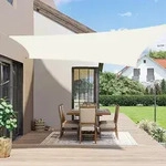 Sonnensegel 2.5x2.5m Wasserdicht Cremewei&szlig; Uv-schutz F&uuml;r Garten & Terrasse