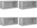 Cd Aufbewahrungsregal 4 Stk. Betongrau 40 X 17 X 17 Cm Vidaxl