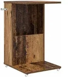 Vidaxl Side Table With Wheel Old Wood 40 X 35 X 60 Cm Engineered Wood